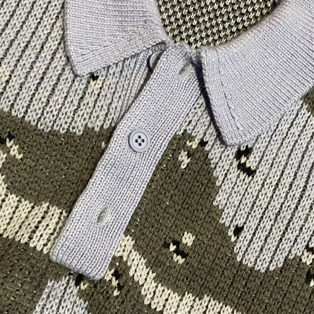 Supreme Small Box Logo Raglan Polo Blue Camo Sweater - Picture 4 of 8